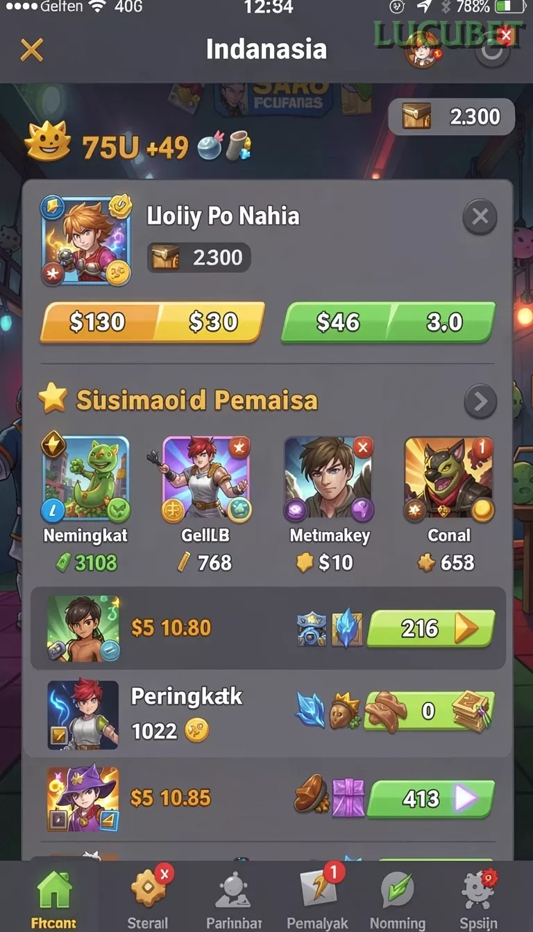 Cuplikan layar menu unduhan lucubet untuk perangkat Android